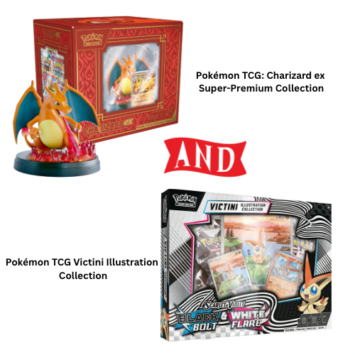 Pokémon TCG: Charizard ex Super-Premium Collection and Pokémon TCG Victini Illustration Collection Bundle